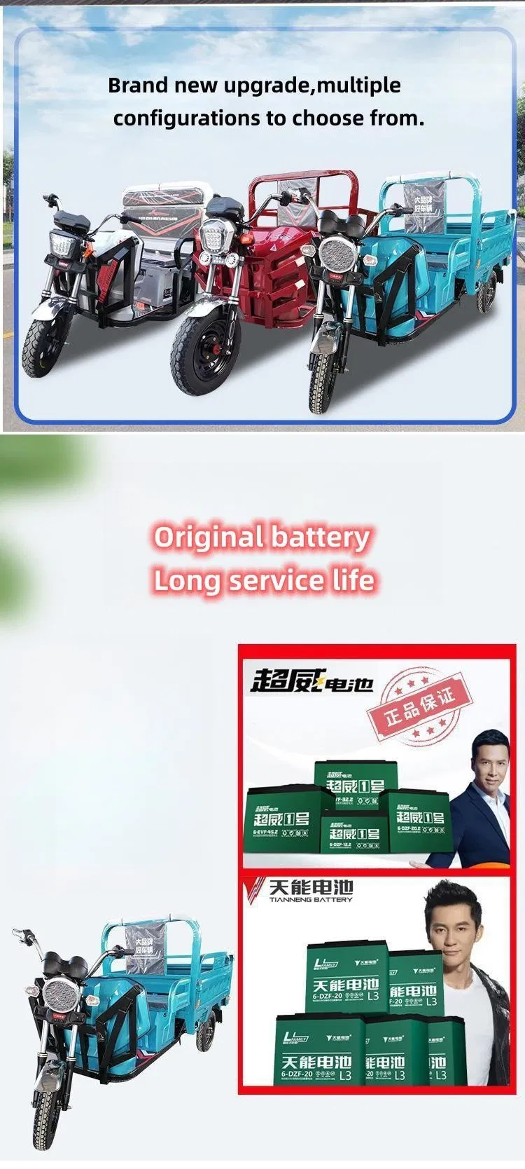 Good Hill Climbing Ability Wholesale 1000W 48V Electric Cargo Tricycle Motorized Open Body Self Dump Electric Vehicle for Delivery - detail 2