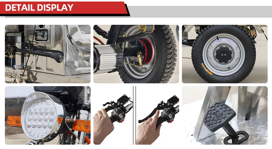 Factory Stainless Steel Electric Cargo Tricycle, Rustproof Three Wheel Transport Tricycle - detail 3
