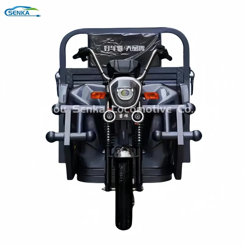 Senka 2026 Hot Hydraulic Self-Unloading Electric Three-Wheeled Open Body Cargo Tricycle - detail 1