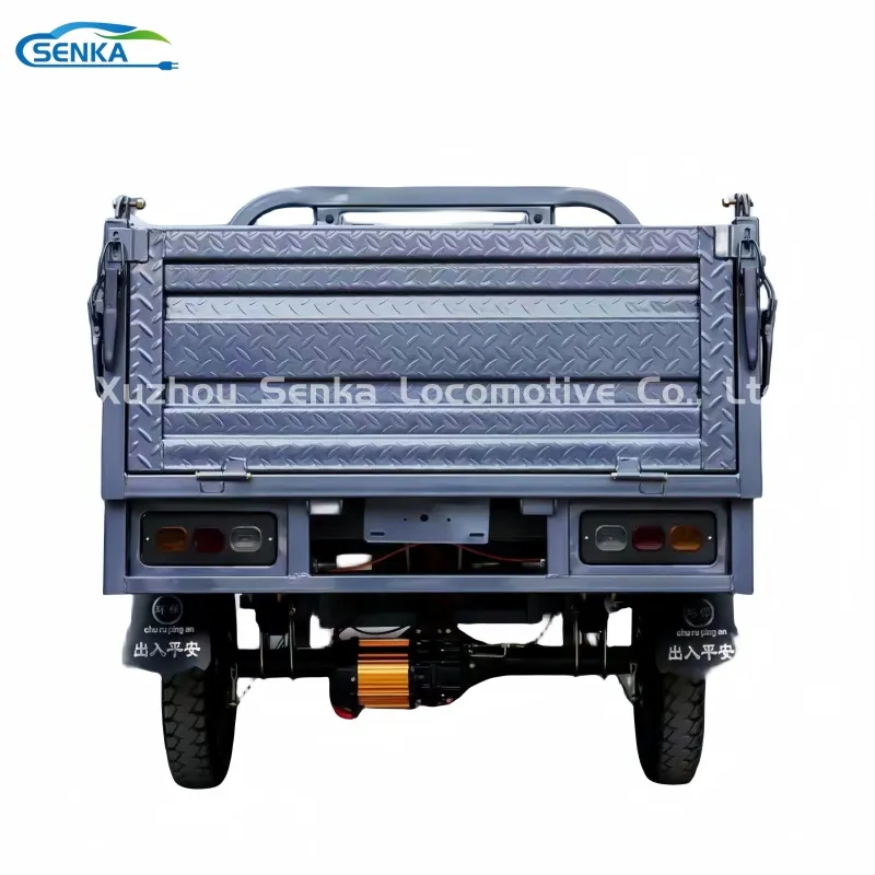 Senka 2026 Hot Hydraulic Self-Unloading Electric Three-Wheeled Open Body Cargo Tricycle - detail 3