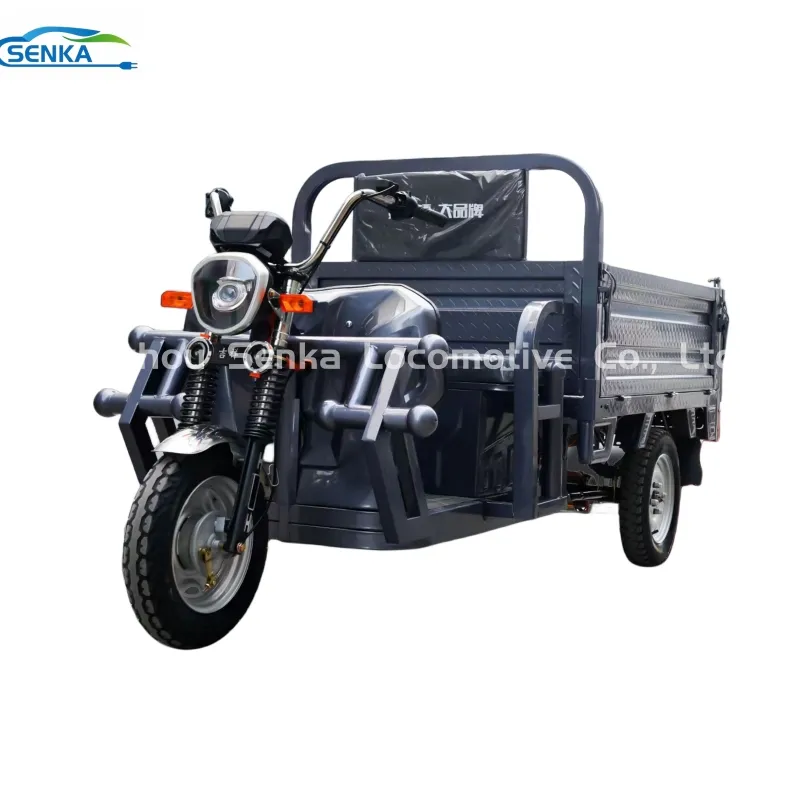 Senka 2026 Hot Hydraulic Self-Unloading Electric Three-Wheeled Open Body Cargo Tricycle - detail 4