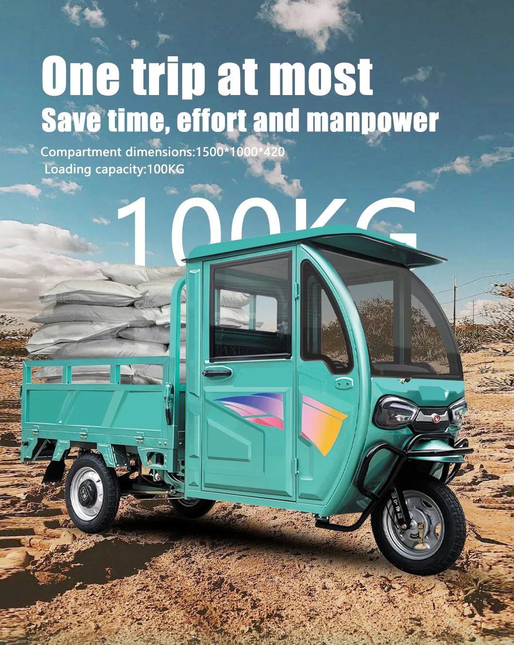 Keyu Trusted Choice 20% Climbing Electric Cargo Tricycle Agriculture for Transportation - detail 3