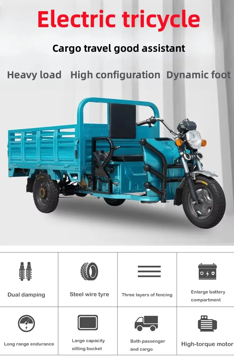 Factory Outlet Dual Use of Passenger and Freight Cabin Cargo Tricycle Cheap Electric Tricycle Bike - detail 1