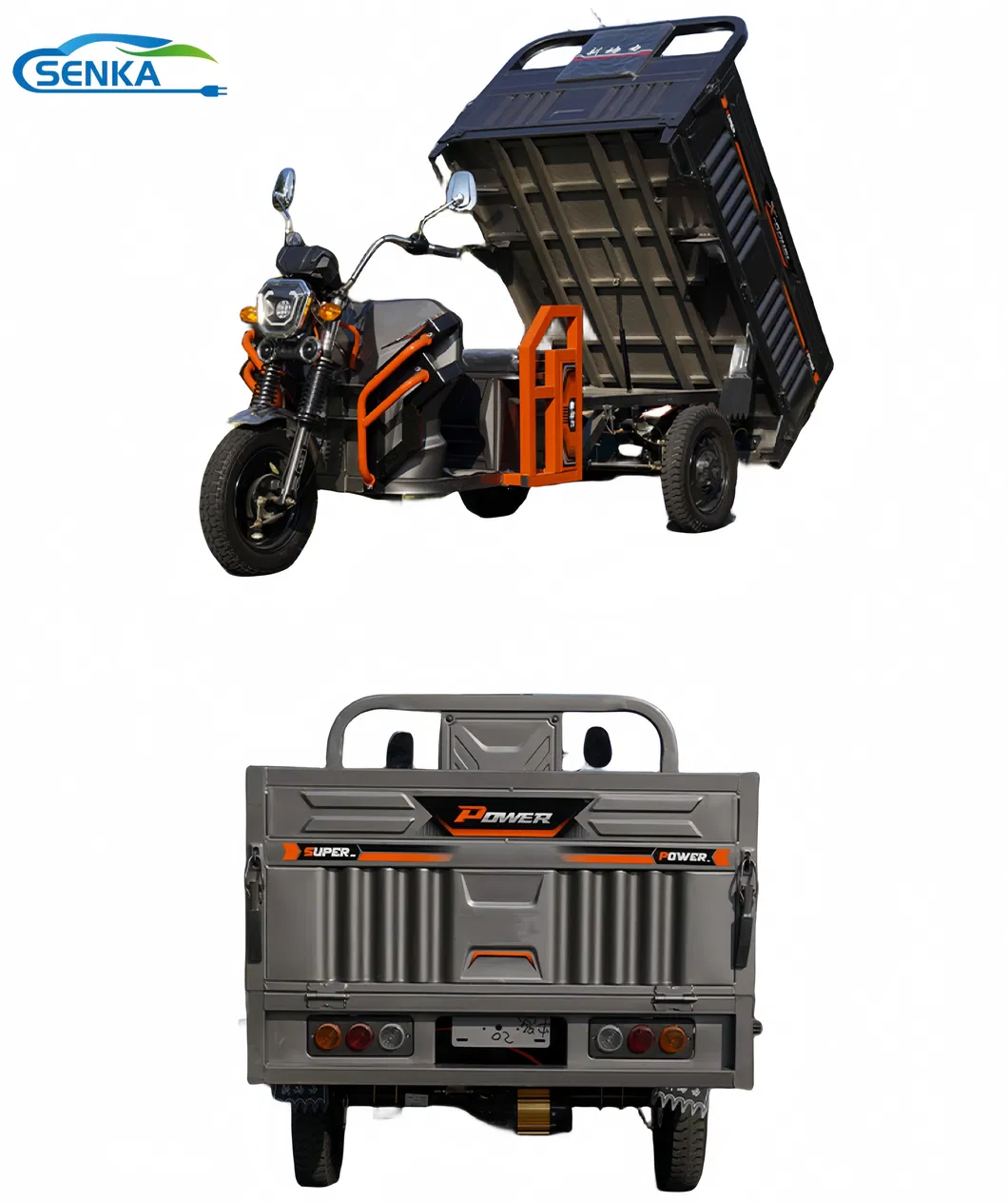 Senka 2024 New Exclusive Patent Shock-Absorbent Seat 1500W Motor Chad Multiple Color Electric Cargo Tricycle - detail 2