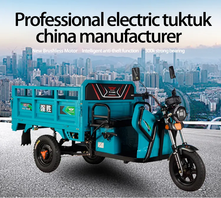Powerful 1500W 60V Loading 1000kg Cargo Electric Tricycle with Open Cabin Used in Farm Electric Trike China Manufacture - detail 1