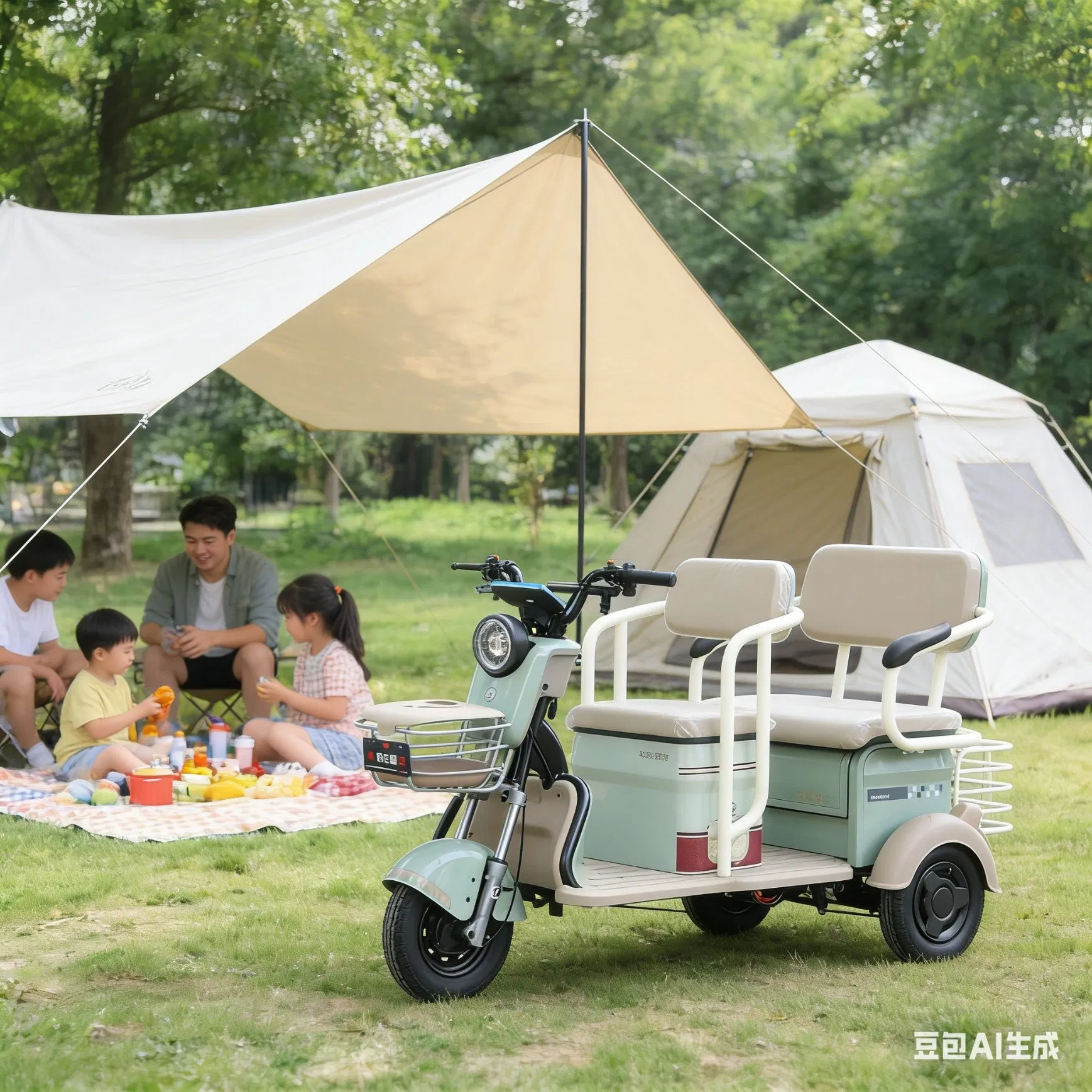 Community Patrol / Street Vending Electric Tricycle, Cargo Racks, 600W Power - detail 1