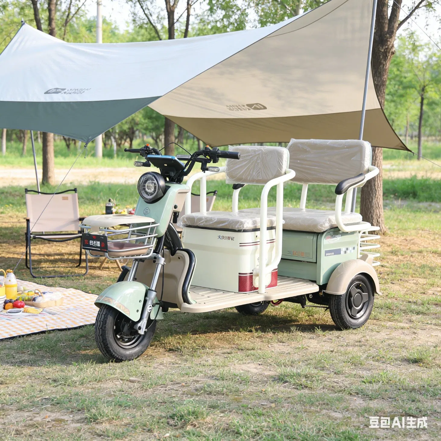 Community Patrol / Street Vending Electric Tricycle, Cargo Racks, 600W Power - detail 5