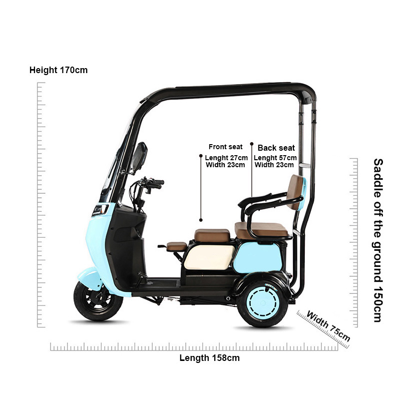 Tricycles Electric Cargo Used for Mini Motorcycle Gas Nigeria 3 Wheel Passengers to Pedales with Freezer Motorized E Tricycle - Image 3