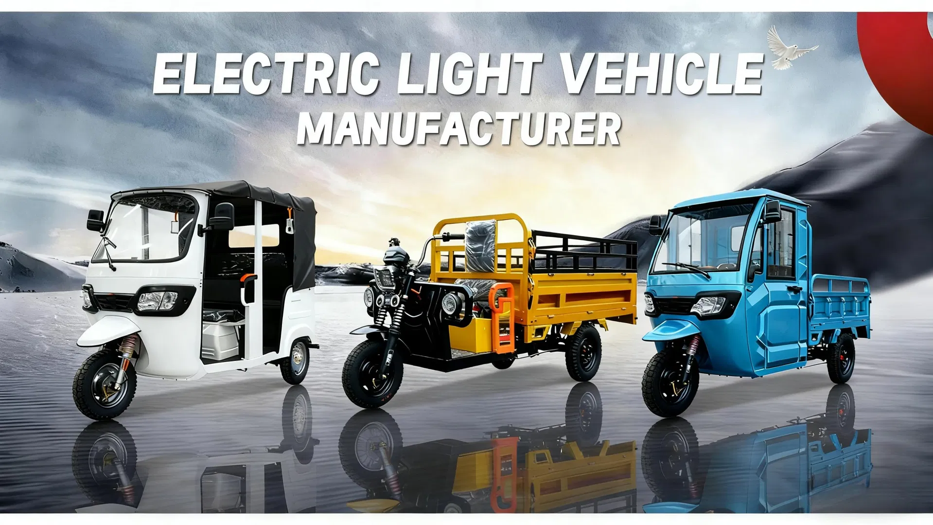 Three Wheels Electric Tricycle for Cargo & Passenger Delivery - detail 1