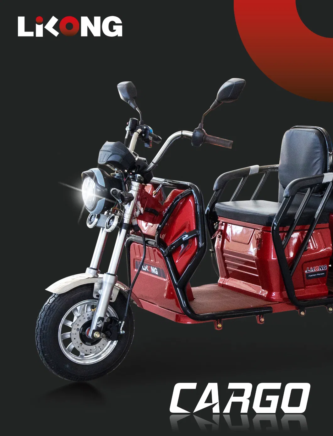 EU Standard Cheap Cargo Ebicycle 3-Wheel Electric Tricycle with Adjustable-Seats for Passenger - detail 1