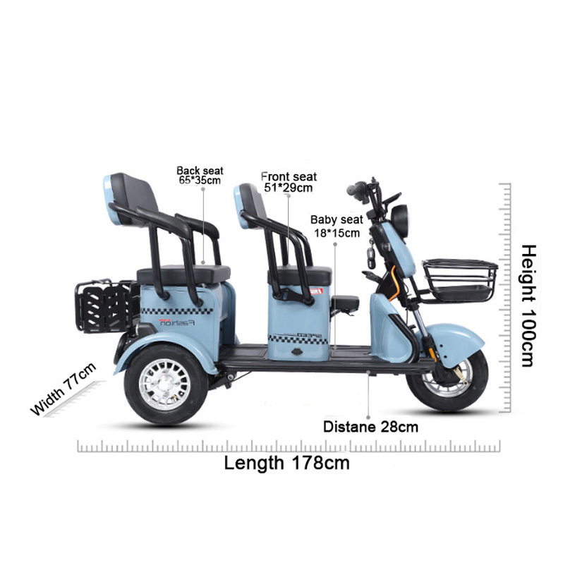 Electric for Tricycles with a Freezer Box 4 Wheels Passengers Cargo Sale in Philippines Heavy Minin Transportation 60V Tricycle - Image 3
