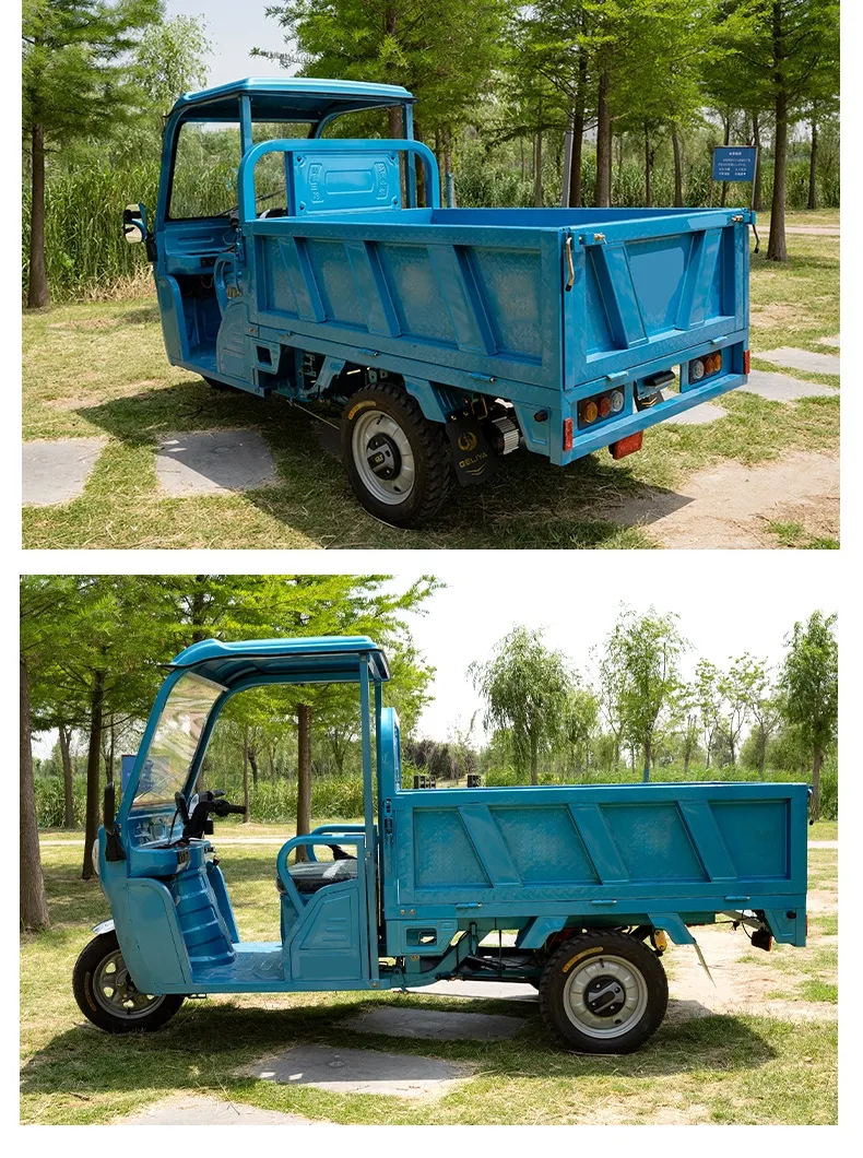 Motorized Electric Trike Passenger Cargo Tricycle Open Cabin 400kg Payload 30-50km/H Customizable Range Mileage with Semi Enclosed Cab - detail 6
