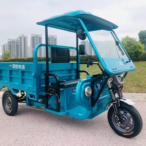 Wholesale Supplier Heavy Duty Blue Electric Tricycle 1.7m with Roof for Cargo Delivery and Passenger Use 3 Wheel