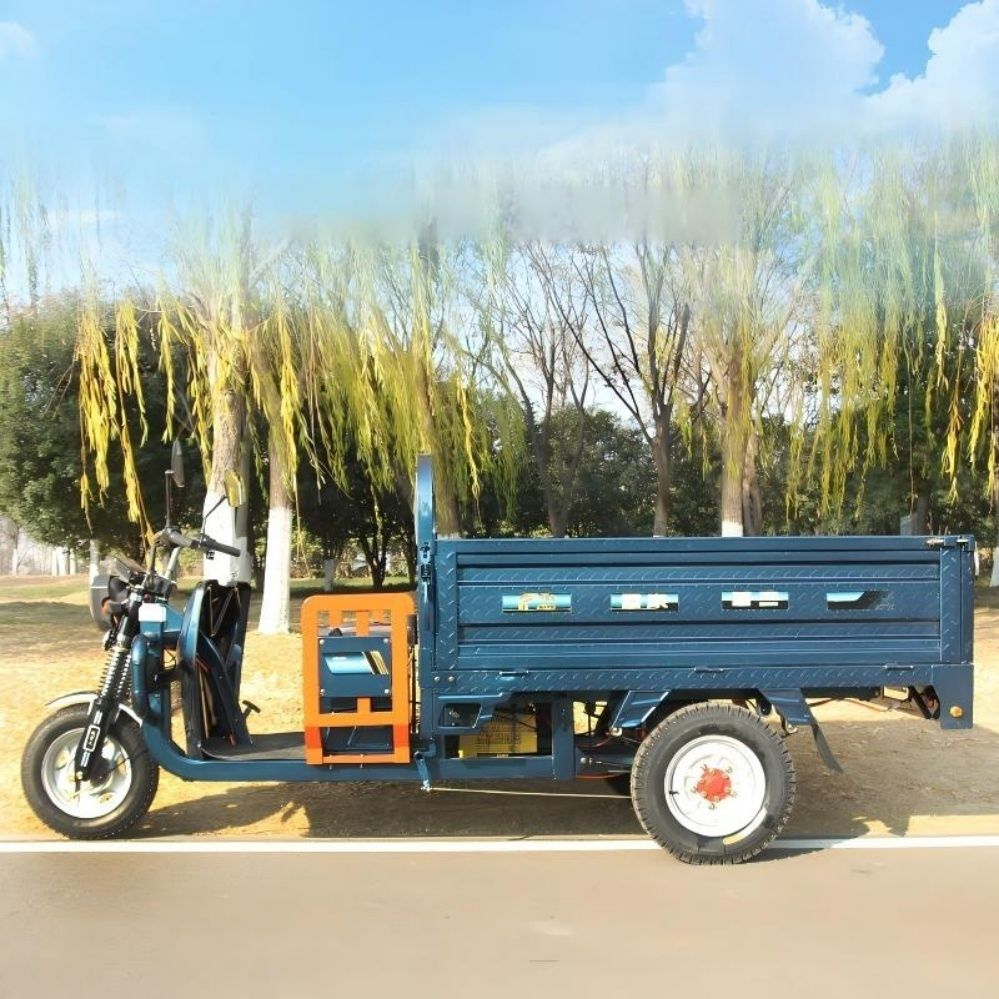 Heavy Duty Smooth Driving Checkered Steel Plate Electric Cargo Tricycle Three Wheeler for Express Delivery - Image 6