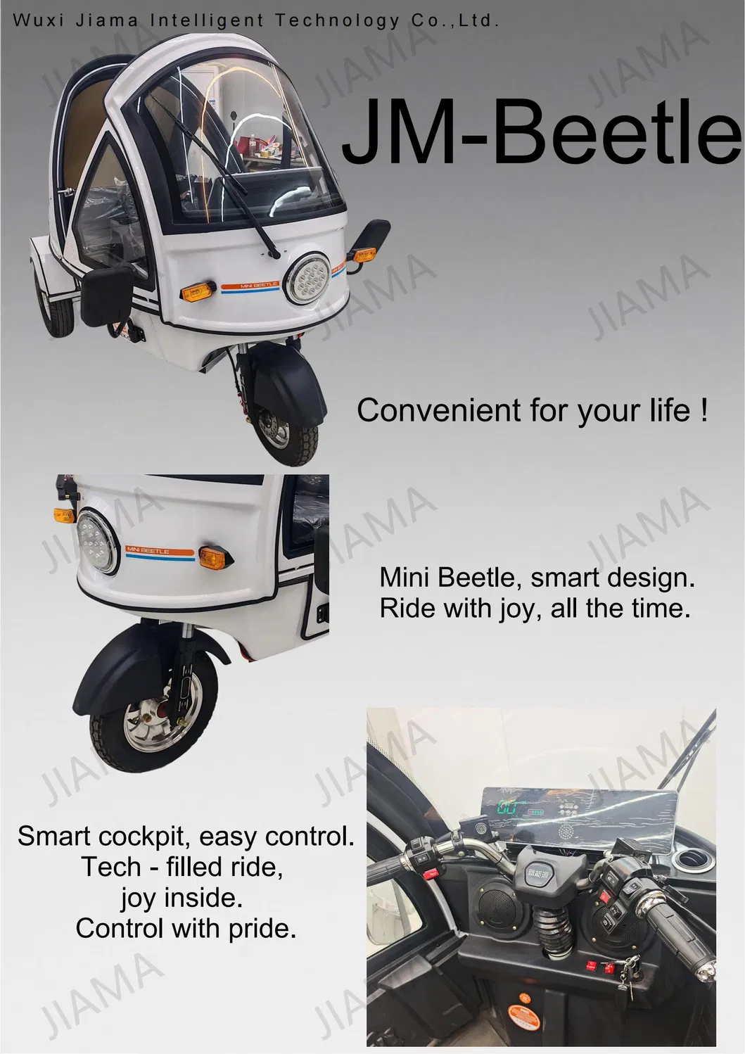 2025 Passenger and Cargo Transport 4 Wheel Electric Scooter Car New Energy Eco-Friendly for Adults Electric Tricycle - detail 8