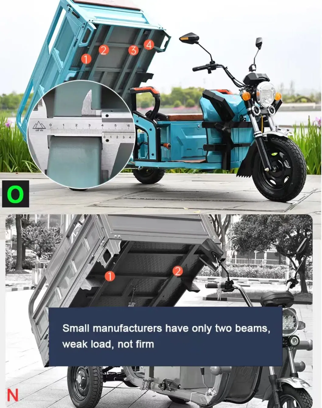 Factory Sales Low Price 1000W Motorized Tricycles 3 Wheel Cargo Electric Tricycle - detail 5