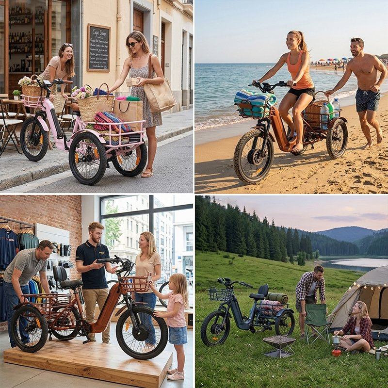 3 Wheel Electric Bicycle Electric Tricycle for Daily Errands Cargo Hauling Outdoor - Image 4