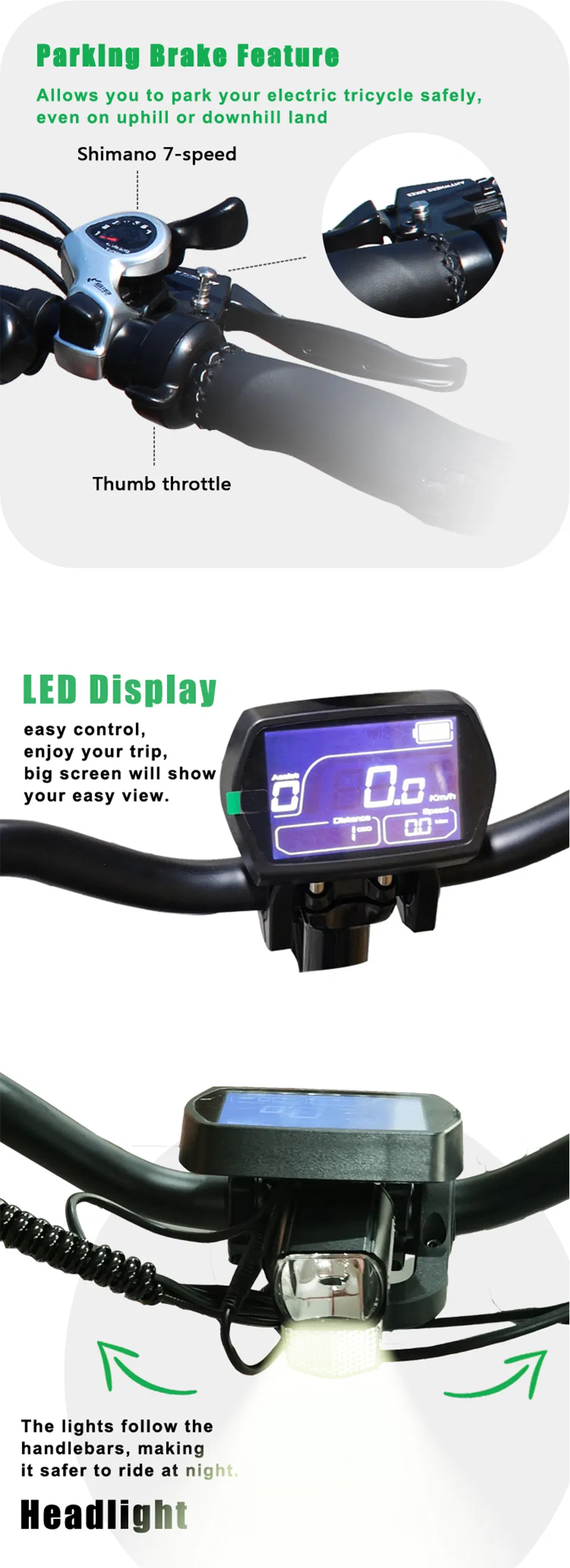 3 Wheel Electric Bicycle Electric Tricycle for Daily Errands Cargo Hauling Outdoor - detail 4