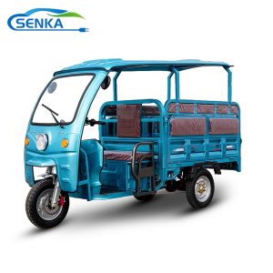 Senka Factory Direct Sales 3 Wheel Cheap EV Tuktuk Taxi Tuk Folding Seat Motorcycle 1200W Motor Electric Cargo and Passenger Tricycle with Cab