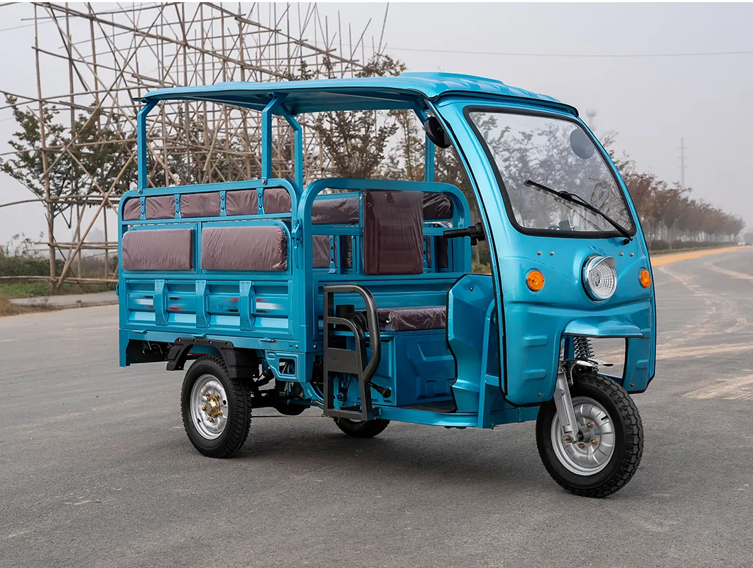 Senka Factory Direct Sales 3 Wheel Cheap EV Tuktuk Taxi Tuk Folding Seat Motorcycle 1200W Motor Electric Cargo and Passenger Tricycle with Cab - detail 1