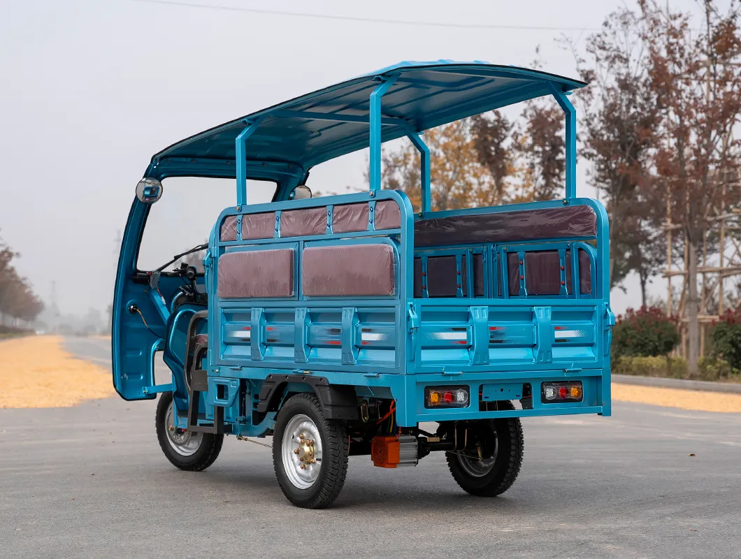 Senka Factory Direct Sales 3 Wheel Cheap EV Tuktuk Taxi Tuk Folding Seat Motorcycle 1200W Motor Electric Cargo and Passenger Tricycle with Cab - detail 3