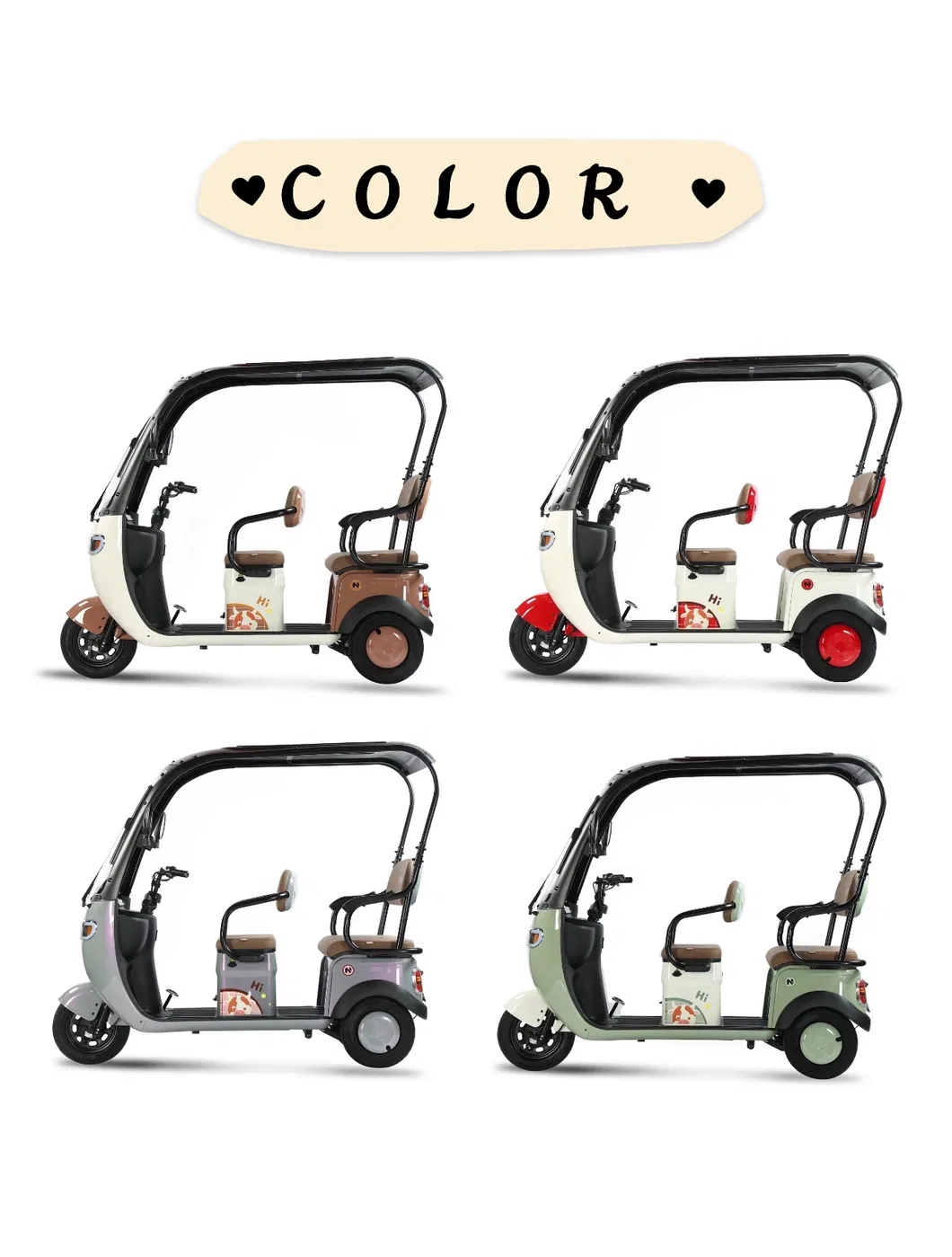 Factory Customized 3 Wheel Motorcycle Cargo and Passenger Electric Tricycle with Roof - detail 8