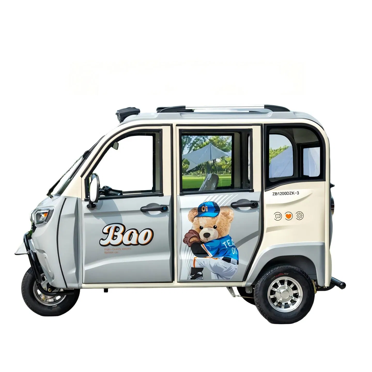 5-Door Large Space Fully Encolesd Electric Passenger Tricycle for People Carrying and Cargo Transport - Image 3
