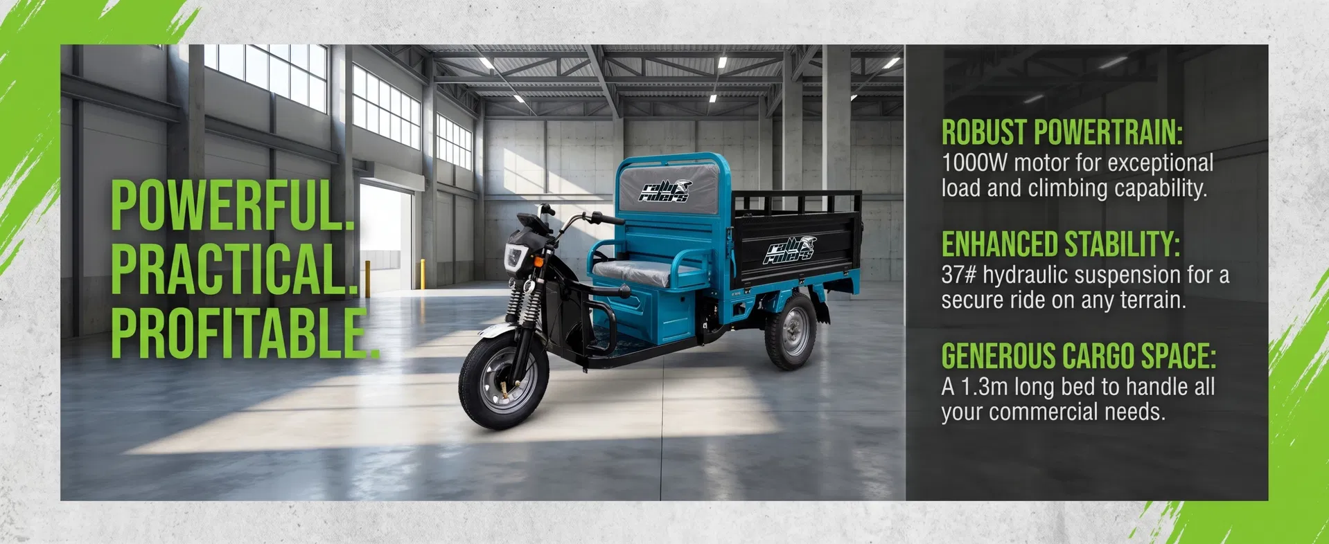 Heavy-Duty Hydraulic Shock Electric Tricycle for Cargo Transport - detail 2