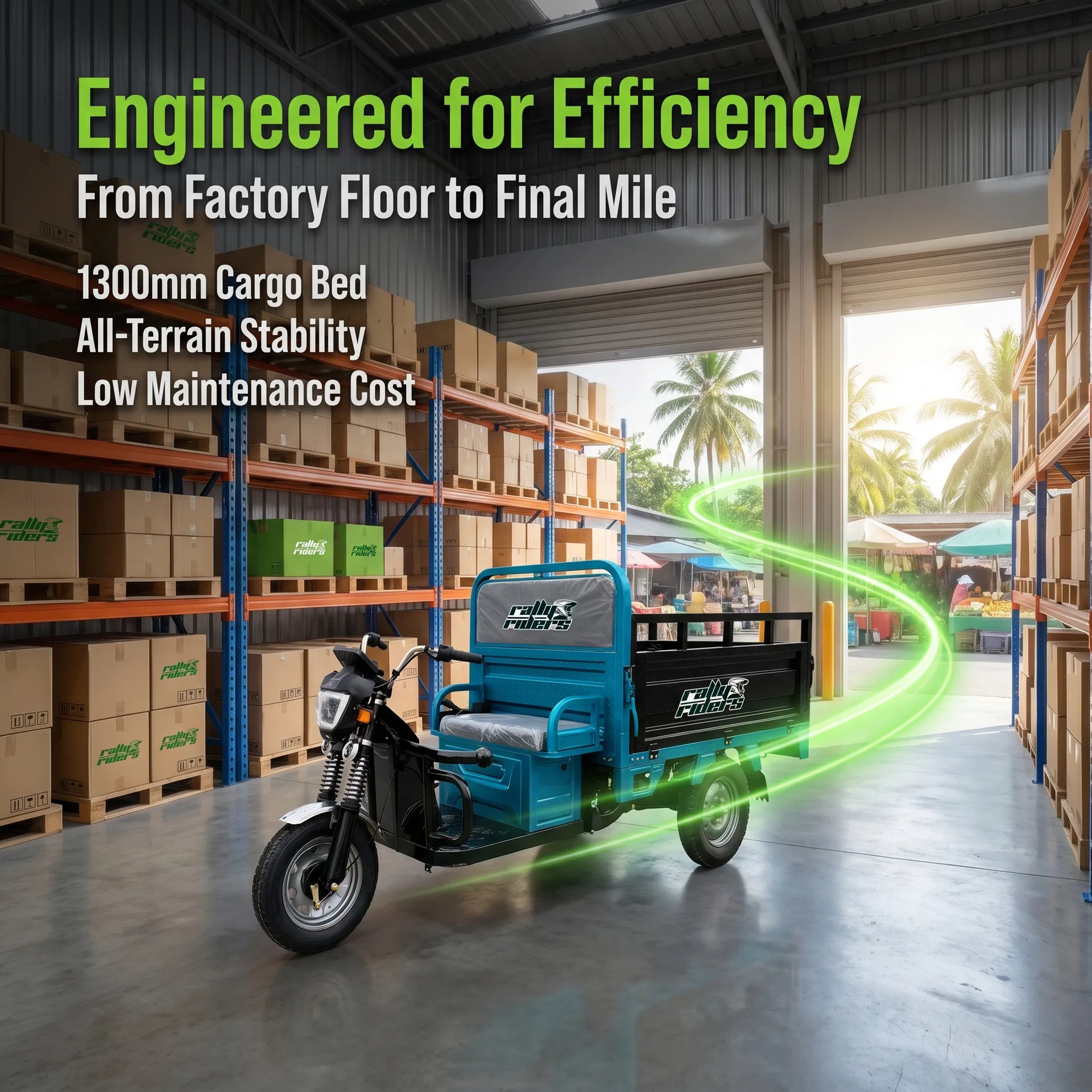 Heavy-Duty Hydraulic Shock Electric Tricycle for Cargo Transport - detail 3