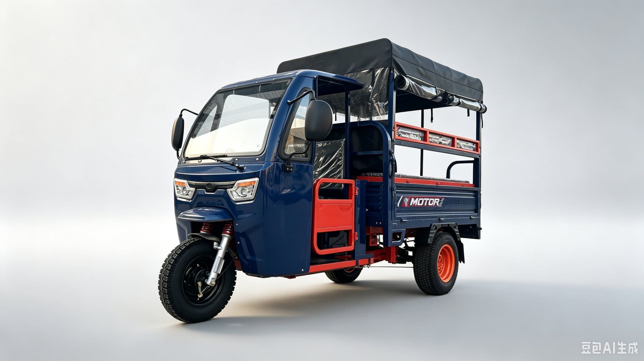 8 Seats Electric Passenger Tricycle with Multi-Use Rear Cargo Box