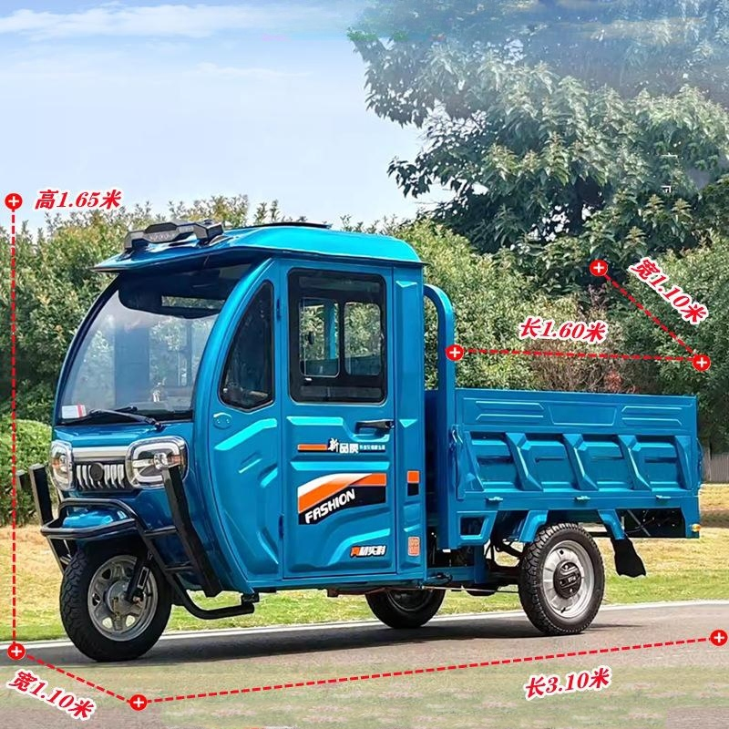 Farm Carry Good Hill Climbing Ability Electric Tricycle Cheaper Cargo Truck with Hydraulic Self Dump Tipping Bucket Dumptruck - Image 3