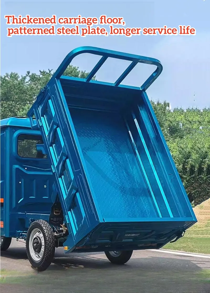 Farm Carry Good Hill Climbing Ability Electric Tricycle Cheaper Cargo Truck with Hydraulic Self Dump Tipping Bucket Dumptruck - detail 11