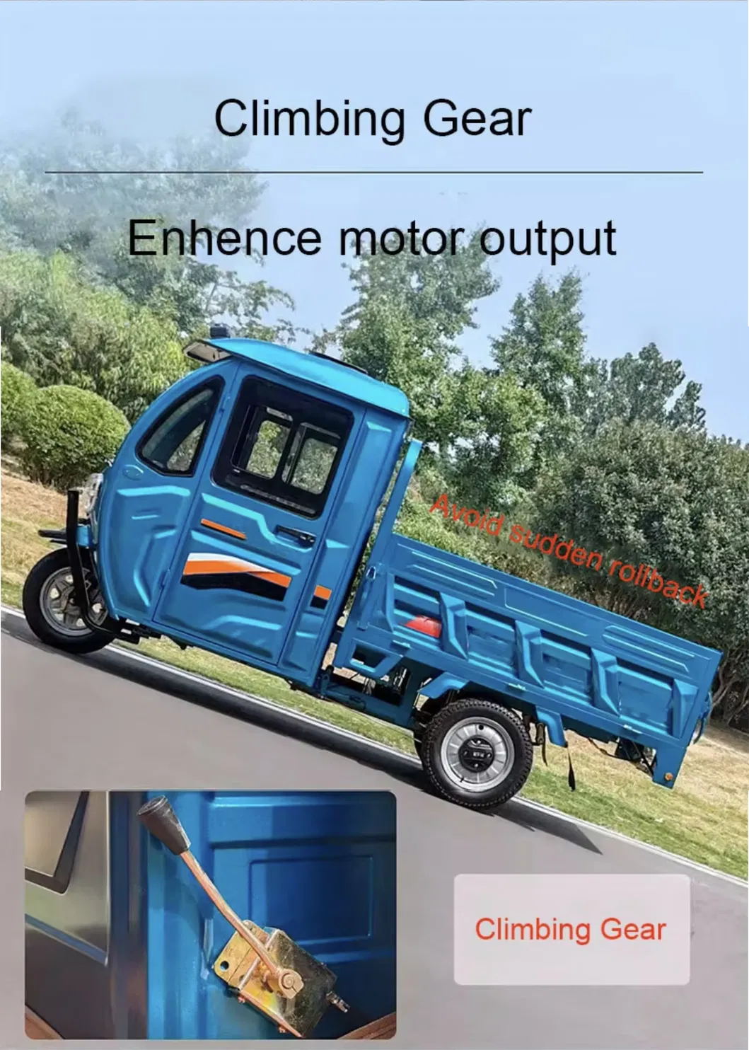 Farm Carry Good Hill Climbing Ability Electric Tricycle Cheaper Cargo Truck with Hydraulic Self Dump Tipping Bucket Dumptruck - detail 4