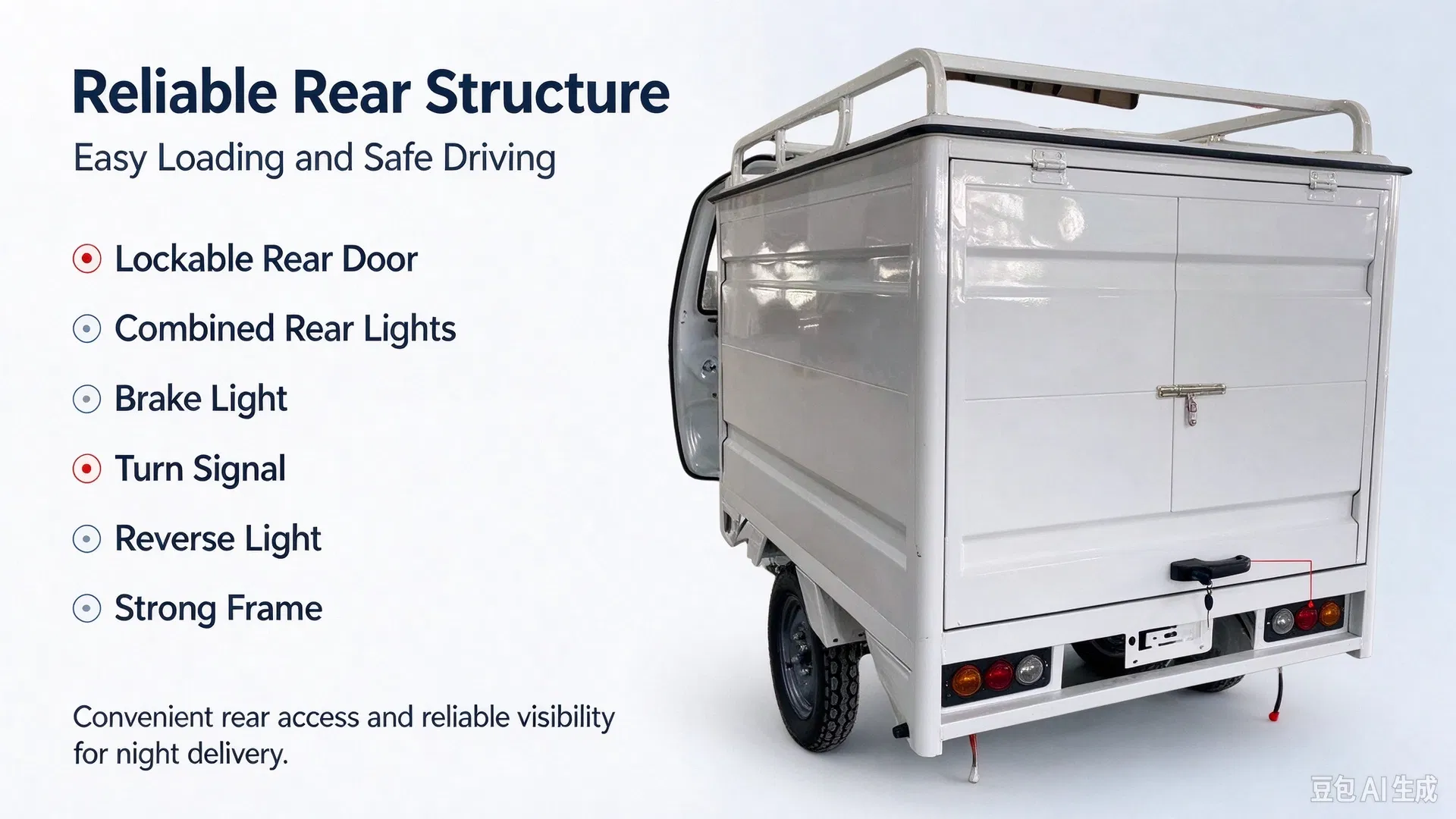 Reliable Heavy-Duty Electric Tricycle 3 Wheel Motor Tricycle 1.5m Closed Cargo Box Logistic Delivery Tricycle - detail 3