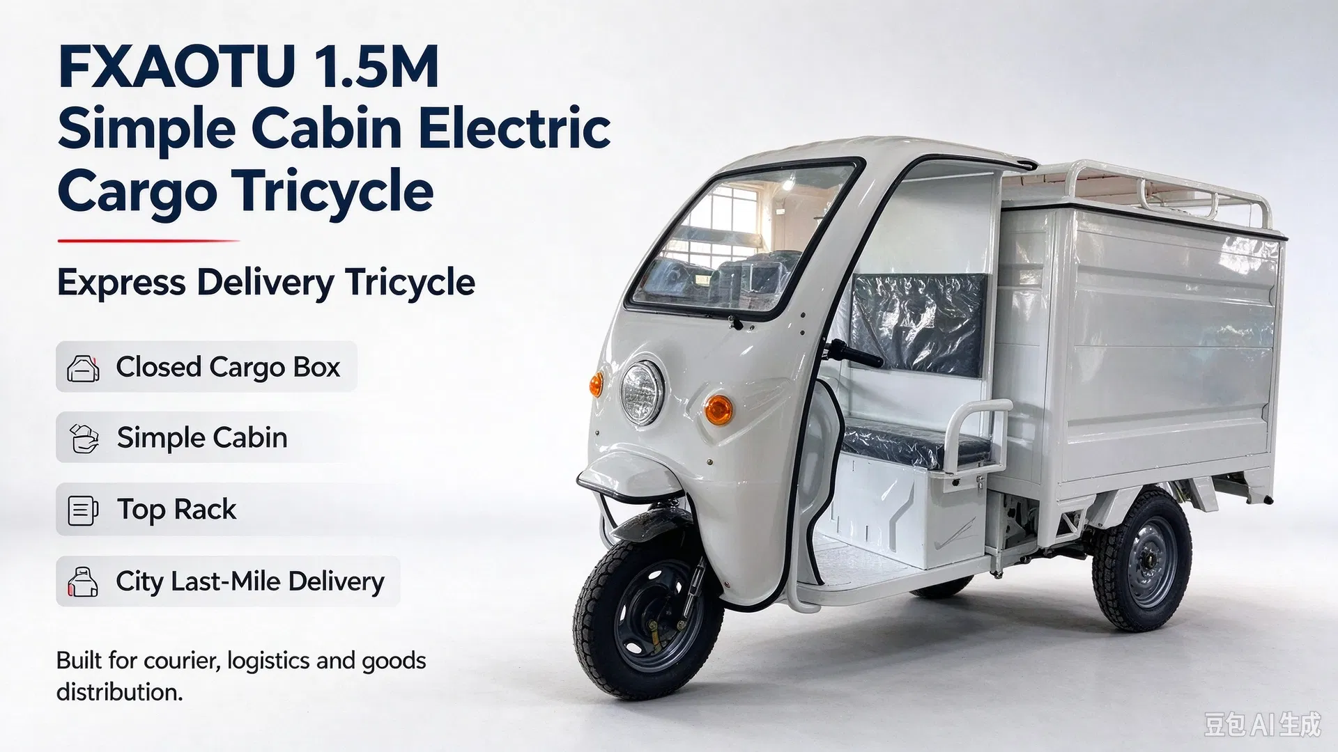 Reliable Heavy-Duty Electric Tricycle 3 Wheel Motor Tricycle 1.5m Closed Cargo Box Logistic Delivery Tricycle - detail 5