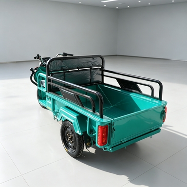 Heavy-Duty Handle-Controlled Electric Tricycle with Open Bed for Farm Market Cargo Delivery - Image 6