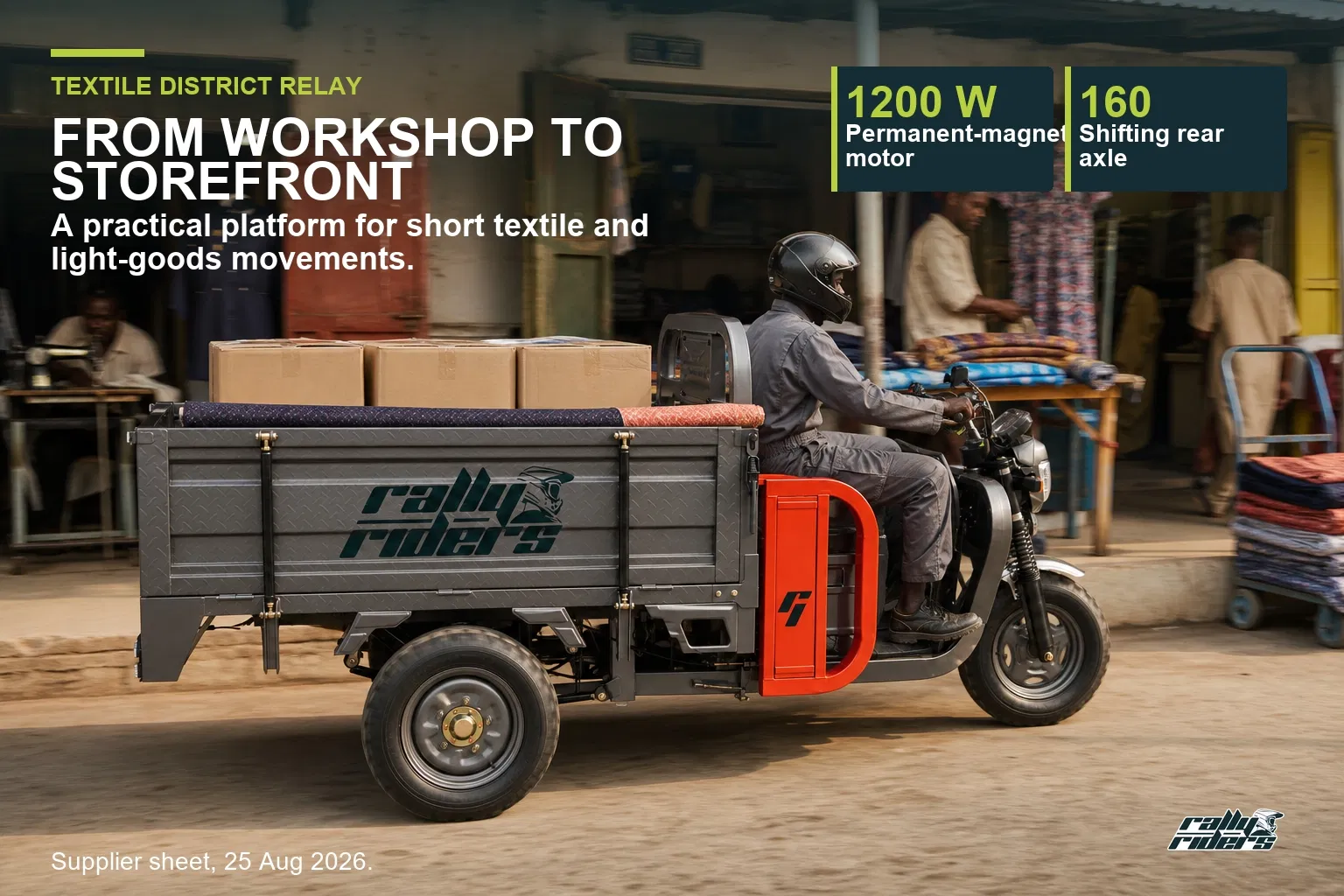 Electric Cargo Tricycle with 1.5m Cargo Box for Rural Supply Transport - detail 2