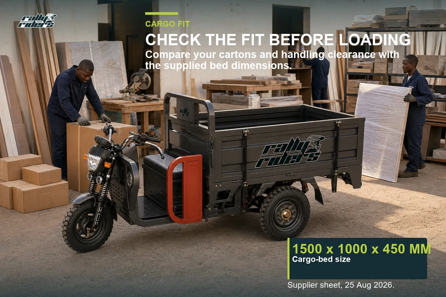 Electric Cargo Tricycle with 1.5m Cargo Box for Rural Supply Transport - detail 4