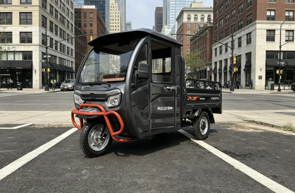 Factory Wholesale Semi Closed Driving Room Electric Cargo Trike Heavy Duty Urban Delivery Tricycle - detail 1