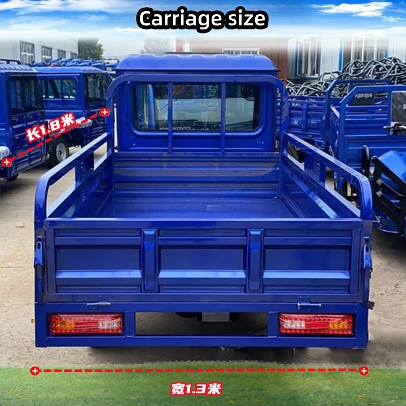 Cheap Reliable High-Efficiency Enclosed Cabin Farm Electric Cargo Carry Tricycles Pickup Truck with Customizable Hydraulic Dump - detail 2