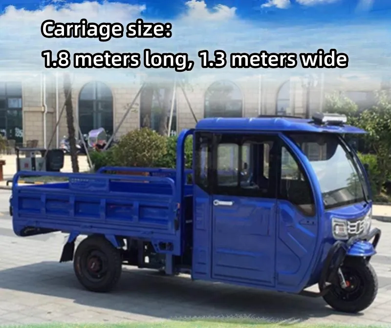 Cheap Reliable High-Efficiency Enclosed Cabin Farm Electric Cargo Carry Tricycles Pickup Truck with Customizable Hydraulic Dump - detail 3