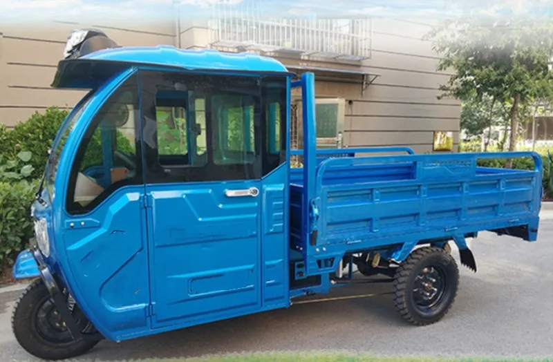 Cheap Reliable High-Efficiency Enclosed Cabin Farm Electric Cargo Carry Tricycles Pickup Truck with Customizable Hydraulic Dump - detail 6