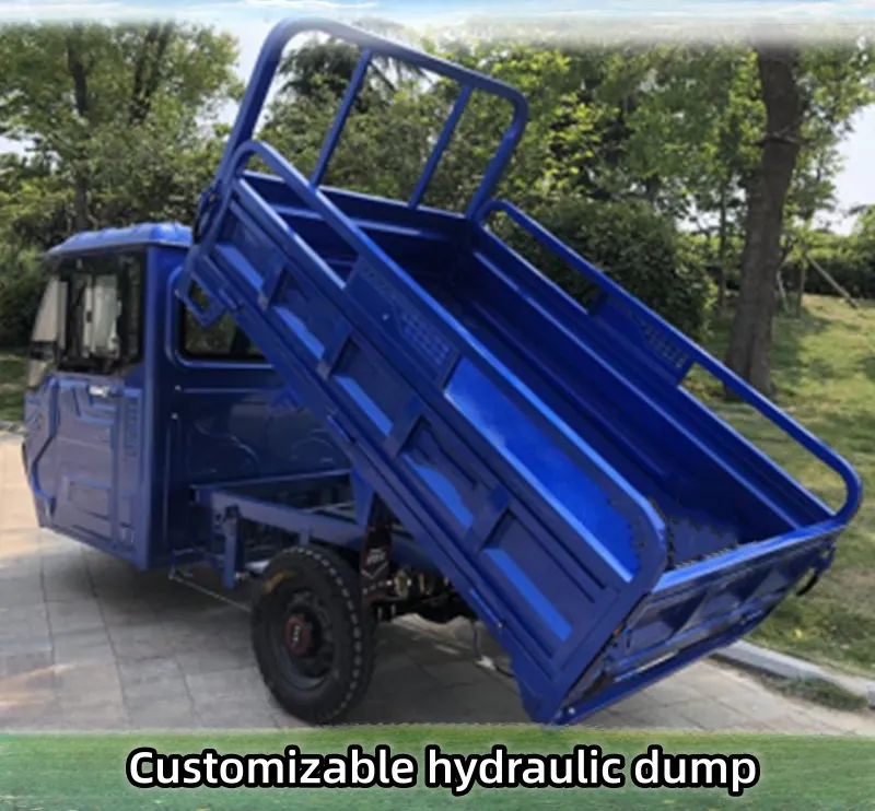 Cheap Reliable High-Efficiency Enclosed Cabin Farm Electric Cargo Carry Tricycles Pickup Truck with Customizable Hydraulic Dump - detail 8