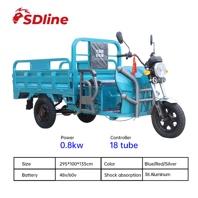 Personalizable 1000W Partially Covered Heavy Duty Electric Cargo Tricycle Ideal for Heavy Load Hauling Routine Needs - Image 5