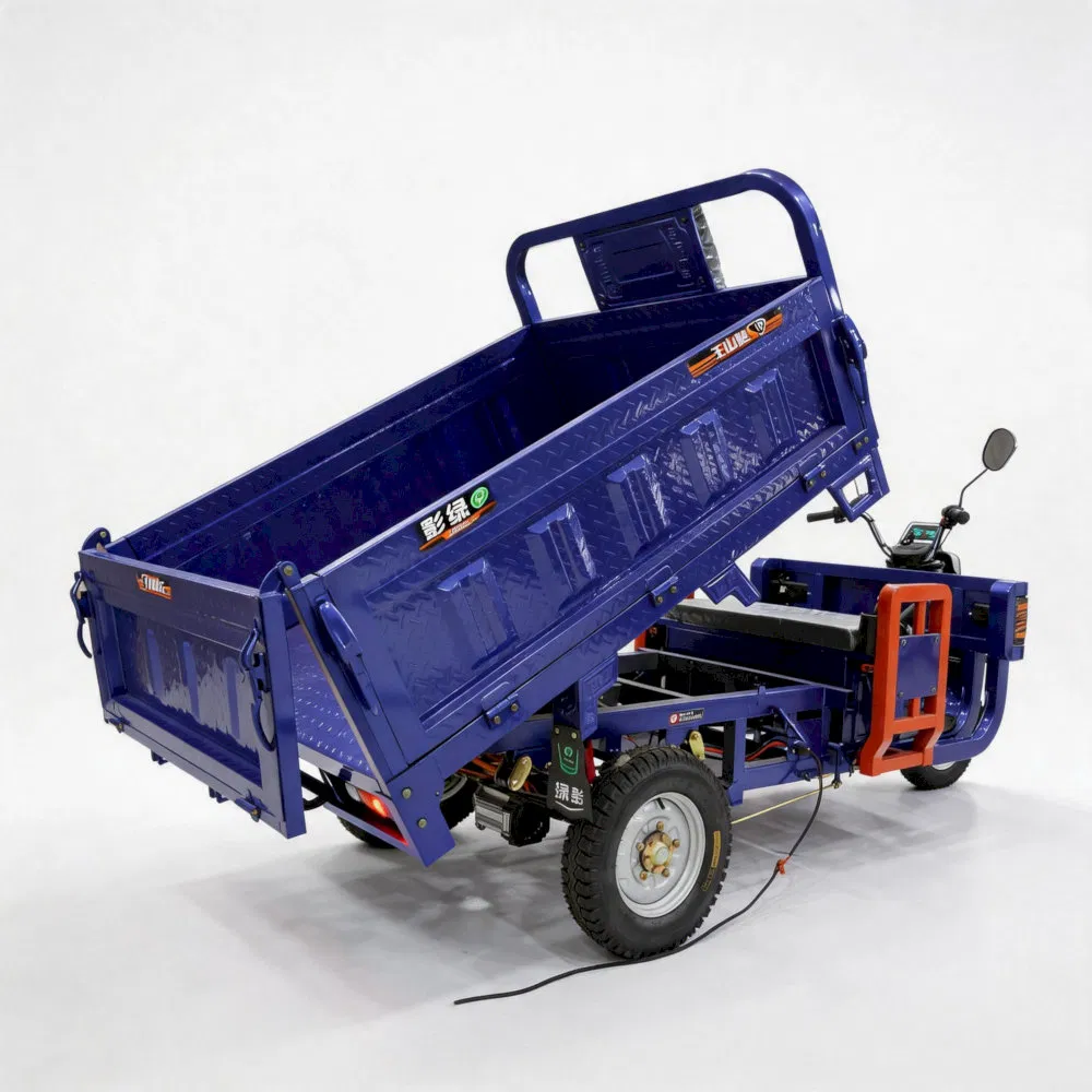 Long Battery Life Electric 3-Wheel Dump Cargo Tricycle for Community Delivery - Image 3