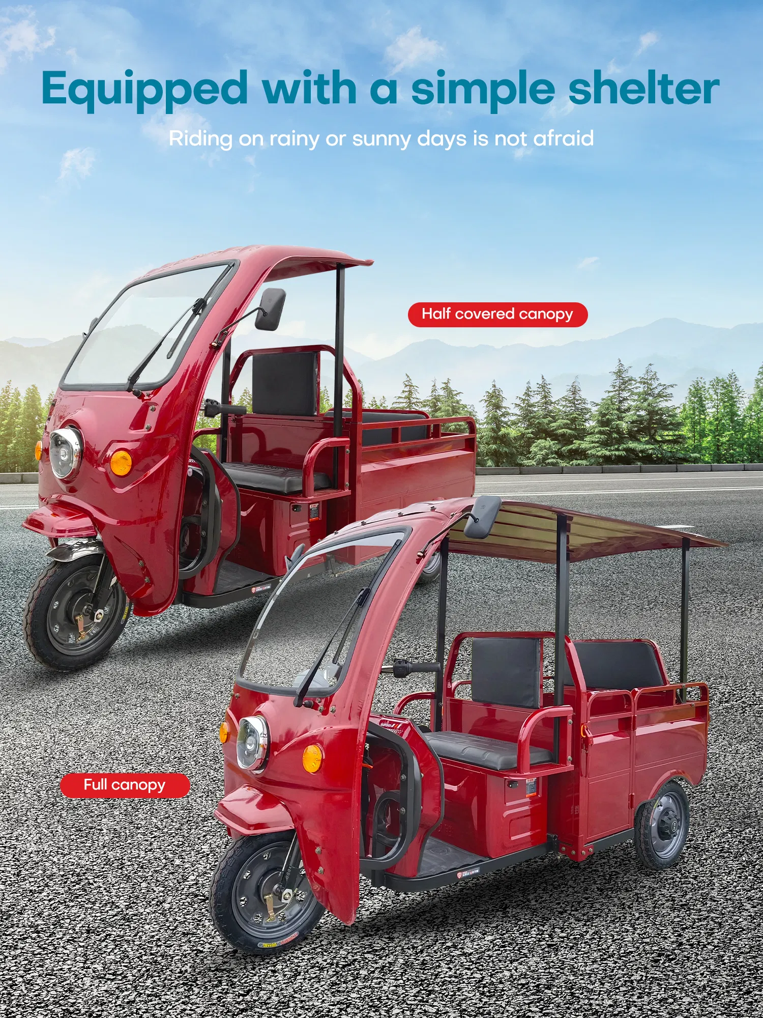Motor Tricycle Style Electric Cargo Tricycle 72V Folding Cabin Design for Passenger and Cargo Use - detail 12